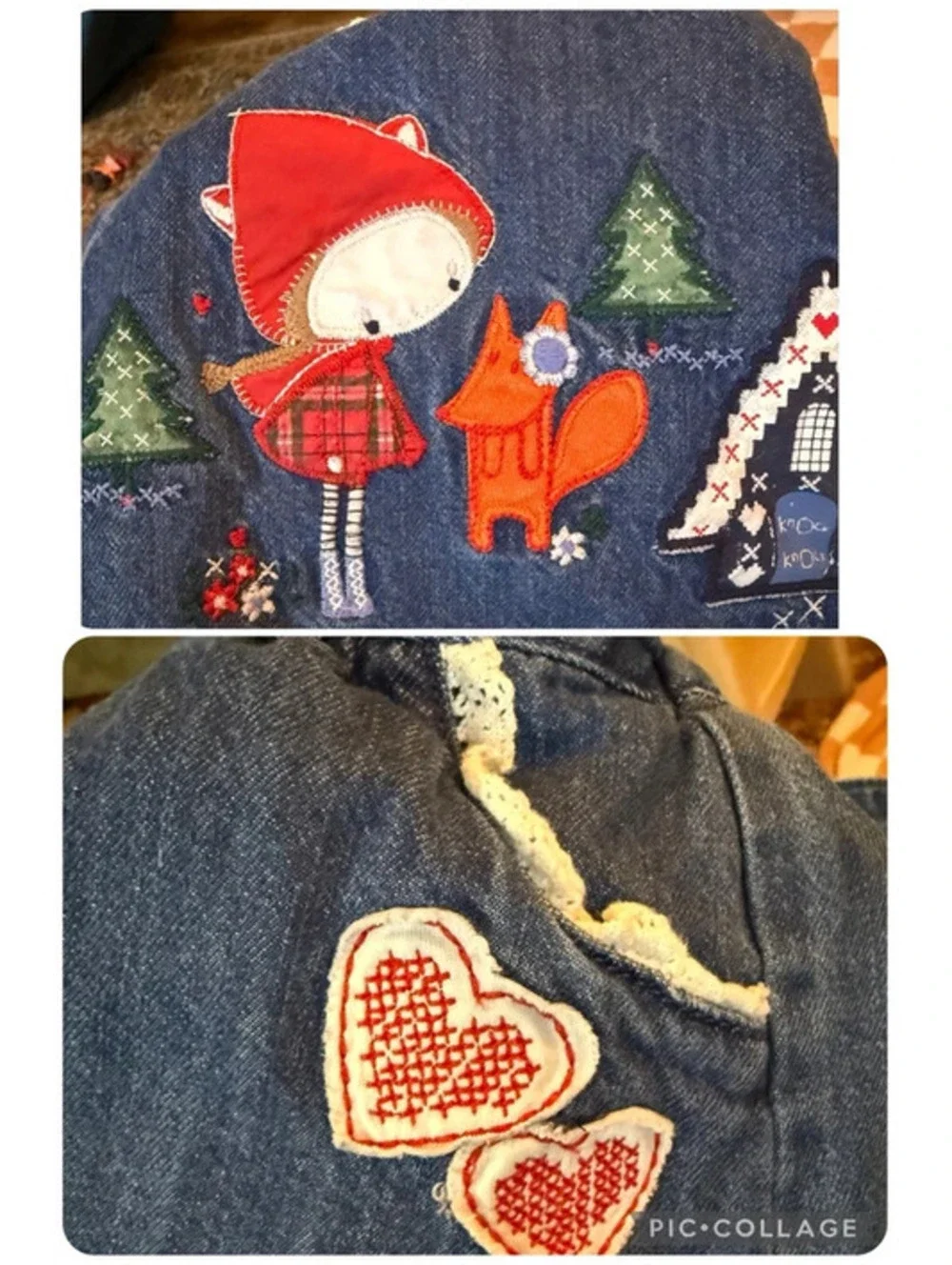 Girls Tu Denim Little Red Riding Hood Skirt with Suspenders & Matching Tights